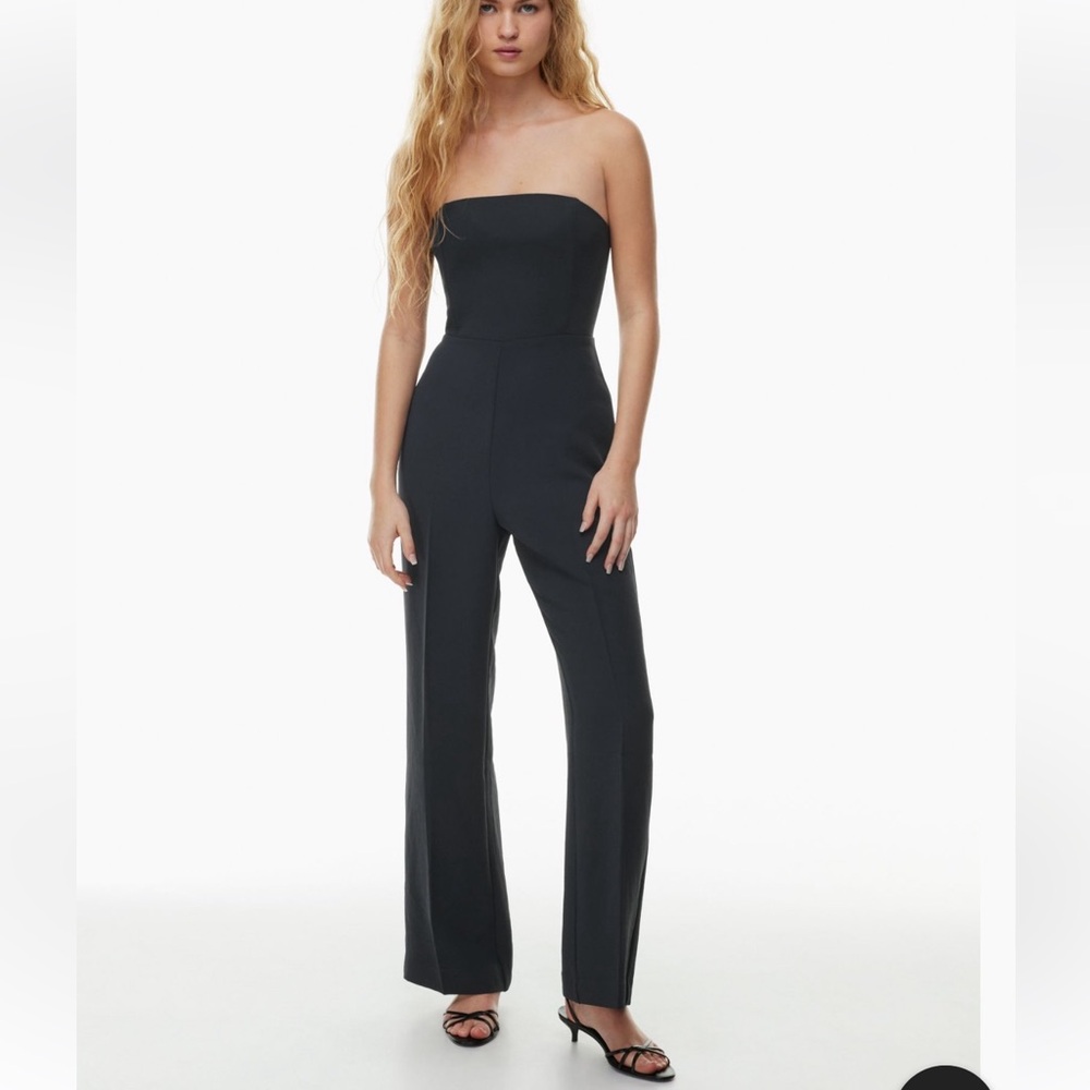 Aritzia Endless Jumpsuit Sz 2 Black NEW Strapless Wide Leg